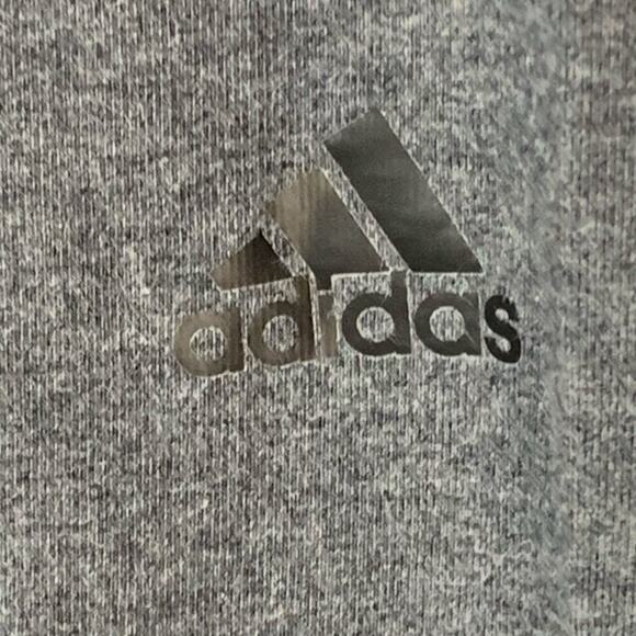 Adidas Grey Athleisure Cotton Blend Leggings w  Black Sporty Stripes - Size XL - Picture 3 of 6